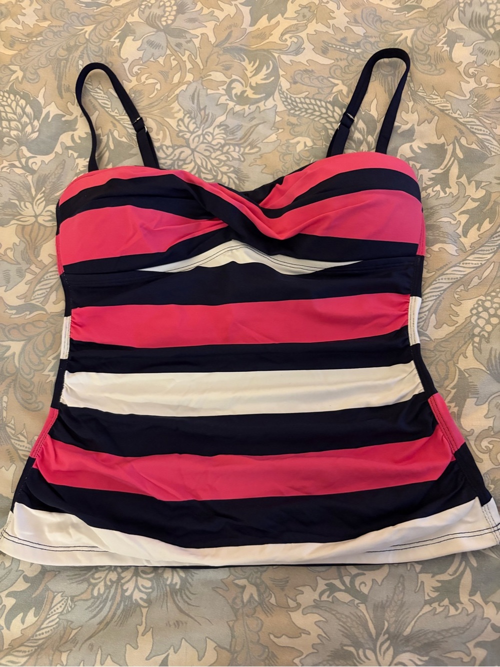 Tommy Bahama Navy Pink White Striped Tankini Camisole